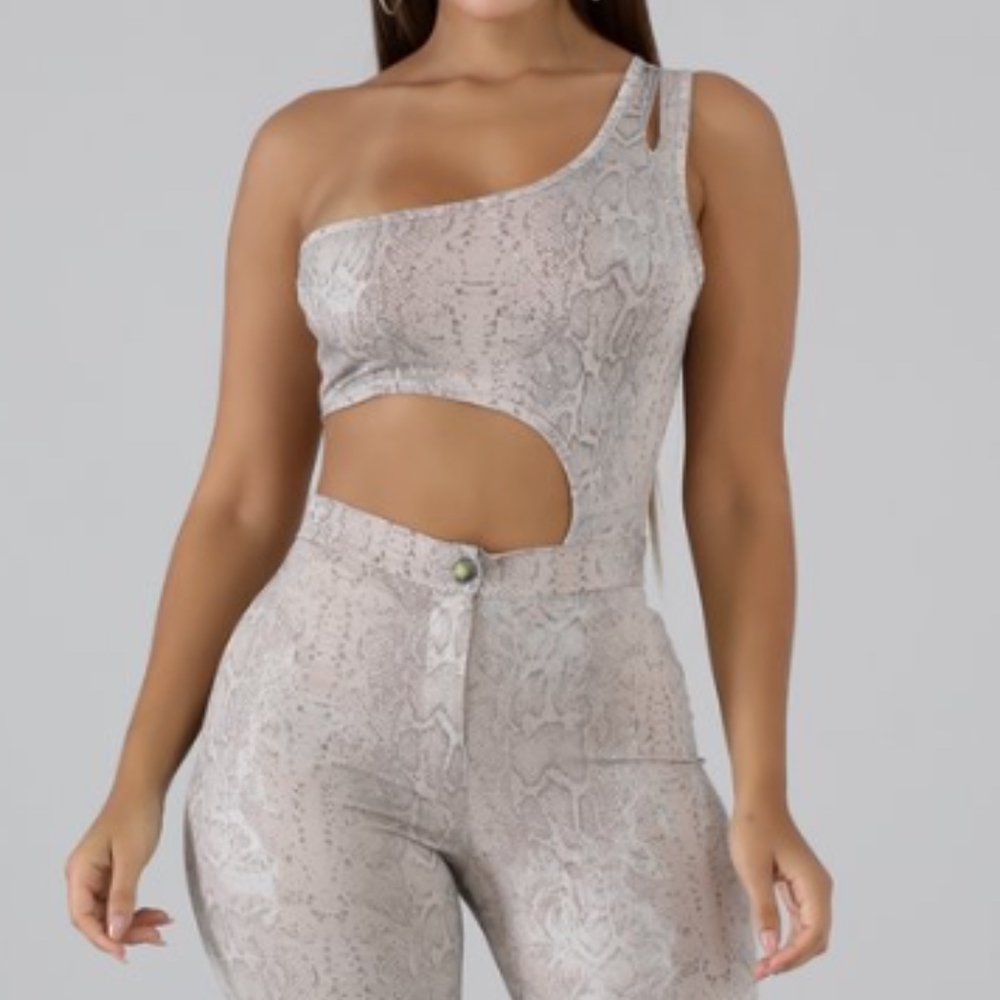 Sparkle Snake Print Body Suit Set